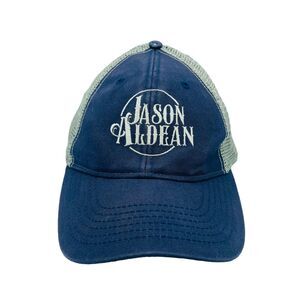 Jason Aldean Night Train Blue Distressed Mesh Snapback Trucker Hat